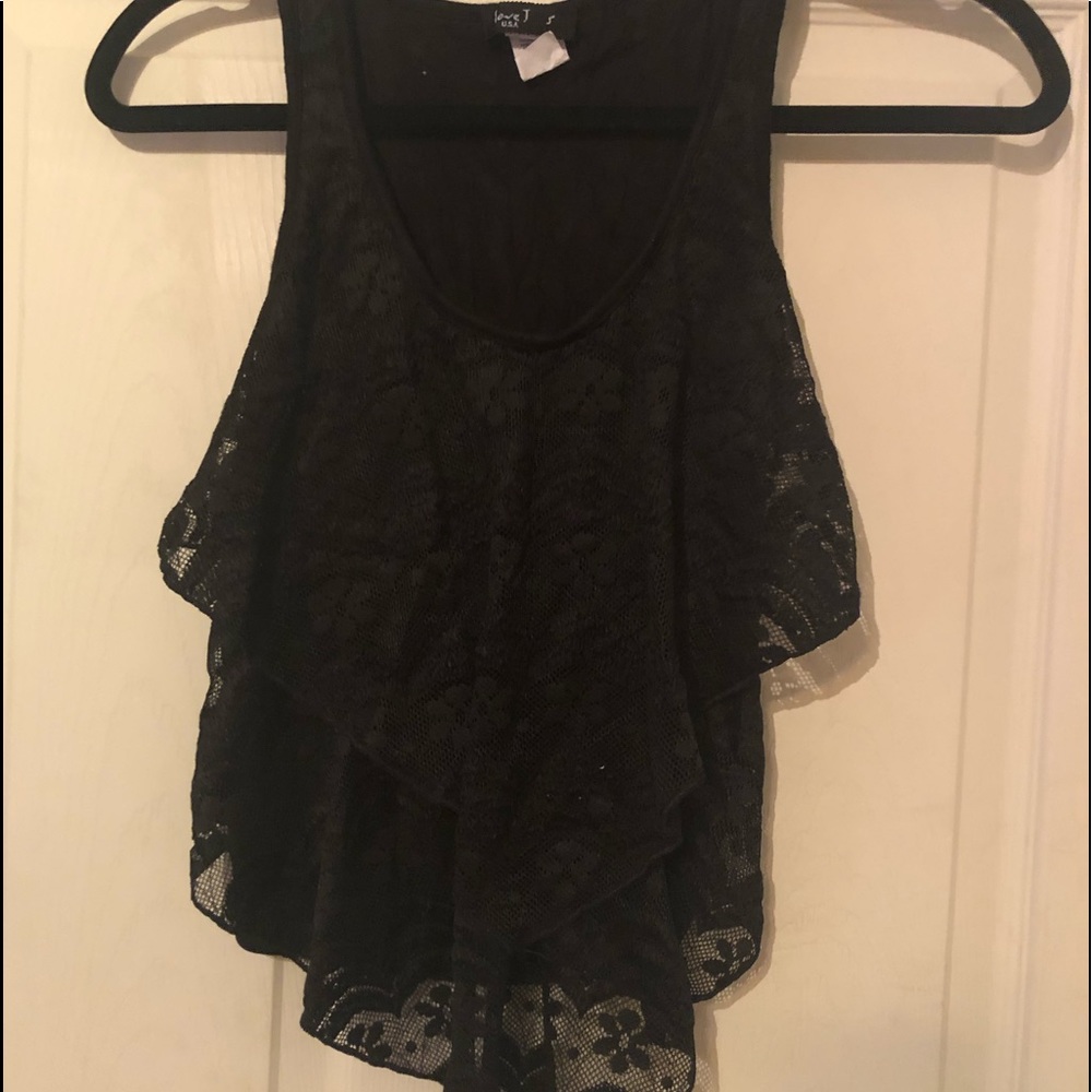 Black ruffley shirt small